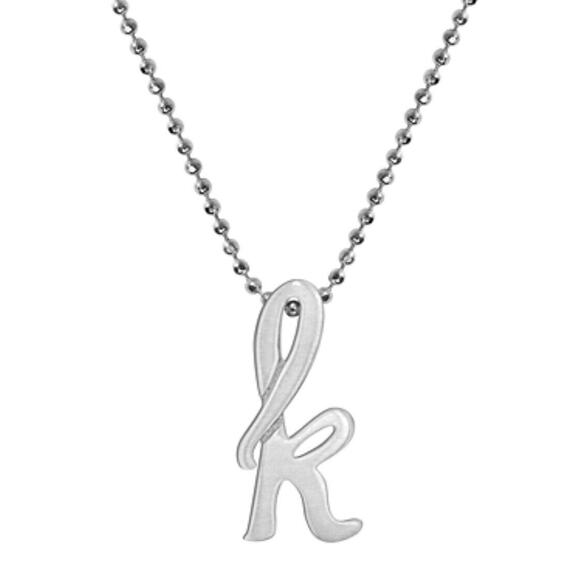 Alex Woo Sterling Silver ‘K’ Initial Pendant Necklace NY Designer Luxury Fashion - Picture 4 of 7